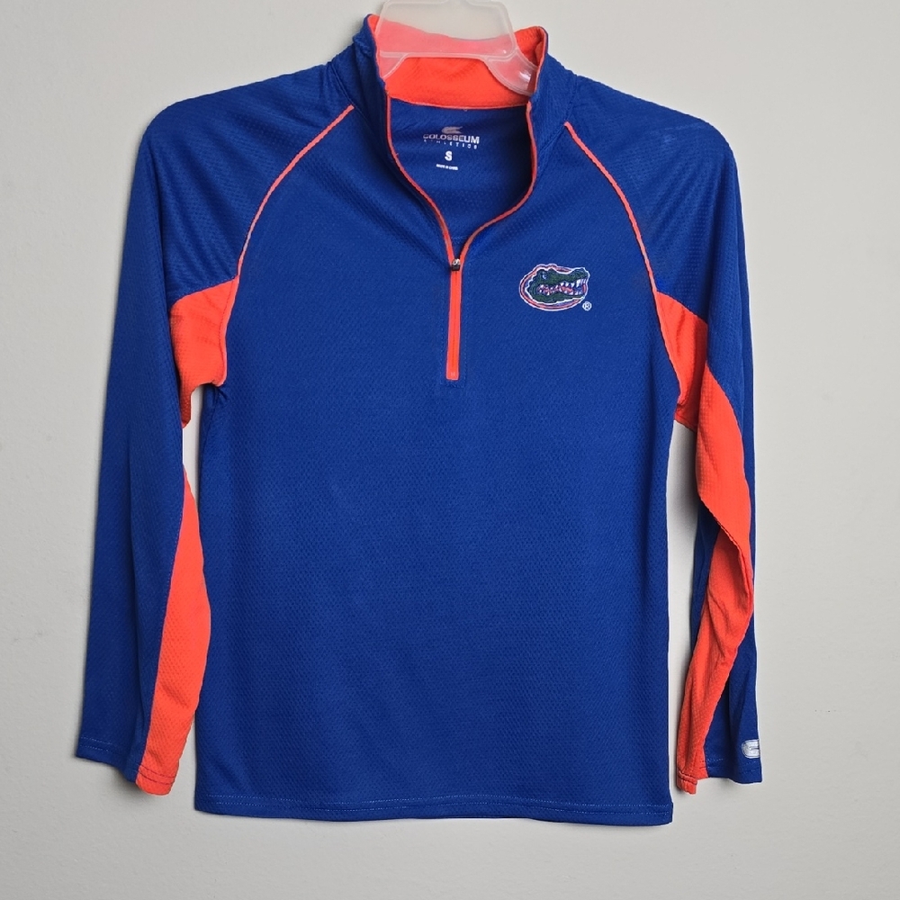 Blue and Orange Quarter-Zip Pullover
